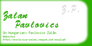zalan pavlovics business card